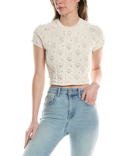 70/21 Cropped Sweater Top In Beige