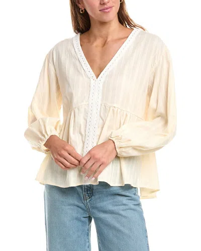 70/21 Lace Trim Top In Neutral