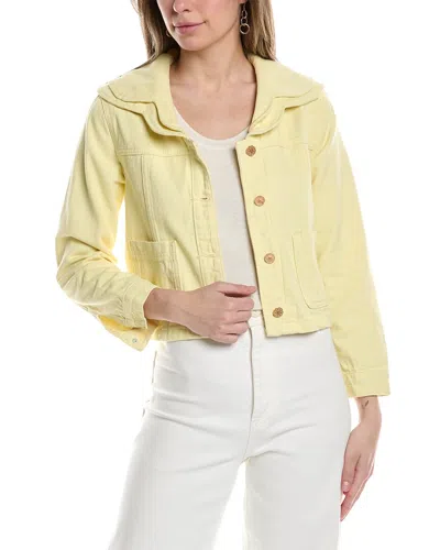 70/21 Layered Collar Denim Jacket In Yellow