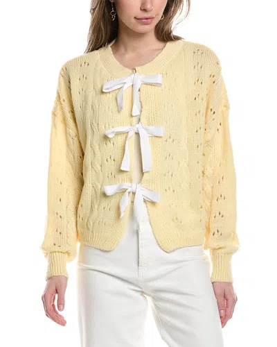70/21 Pointelle Cardigan In Yellow