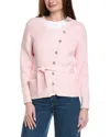 70/21 Ribbed Cardigan In Pink