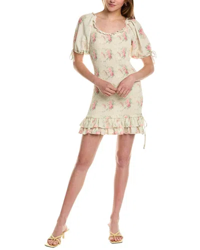 70/21 Ruffle Smocked Dress In Beige