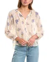 70/21 Sheer Floral Top In White