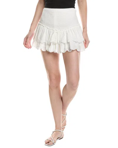 70/21 Smocked Mini Skirt In White