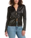 70/21 Tie Front Blouse In Black