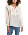70/21 Tie Neck Blouse In Beige