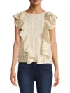 70/21 WOMEN'S EMBROIDERY RUFFLE TOP