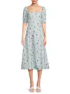 70/21 Floral Dress In Blue Multi