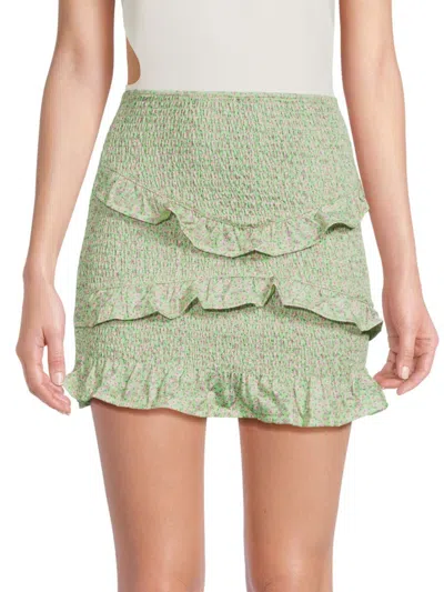 70/21 Ruffle Mini Skirt In Green