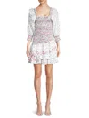70/21 WOMEN'S FLORAL SMOCKED & TIERED DRESS