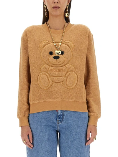 Moschino Teddy Bear Sweatshirt In Beige