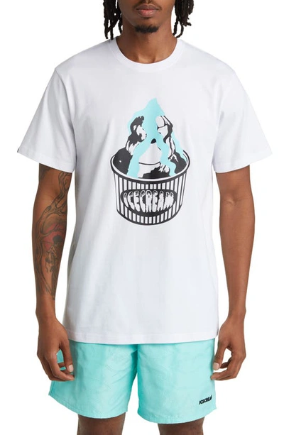 Icecream Men's Cup Graphic T-shirt In White