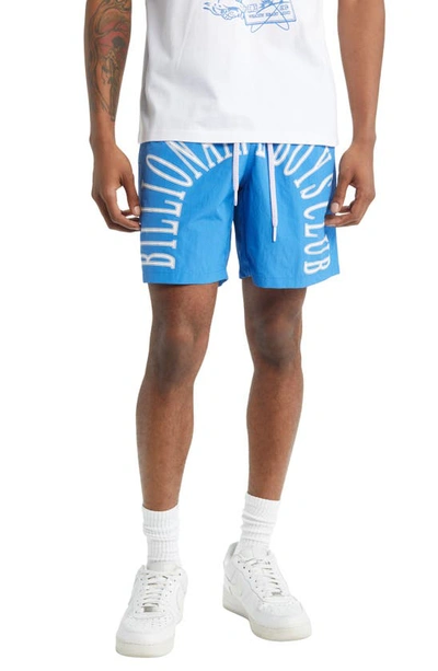 Billionaire Boys Club Sunrise Logo Graphic Drawstring Shorts In Palace Blue