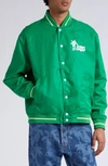 Palm Angels Graphic-print Bomber Jacket In Green White