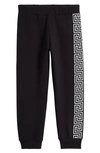 Versace Printed Cotton Fleece Sweatpants In 2b020 Nero Bianco