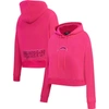 PRO STANDARD PRO STANDARD LOS ANGELES CHARGERS TRIPLE PINK CROPPED PULLOVER HOODIE