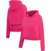Pro Standard Women's Pink Los Angeles Chargers Triple Pink Cropped Fleece Pullover Hoodie In Pink