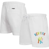Pro Standard White New York Yankees Washed Neon Shorts In White