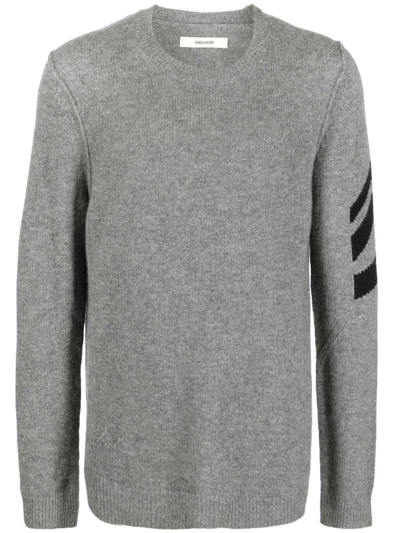 Zadig & Voltaire Crew-neck Long-sleeve Jumper In Grey