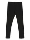 Versace Crystal-embellished Logo Leggings In Black