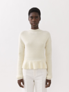 Chloé Knitwear With Dropped Shoulders And Peplum Hem In White