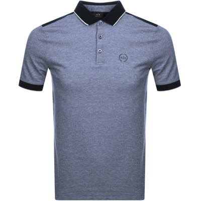 Armani Exchange Two Tone Polo T Shirt Navy