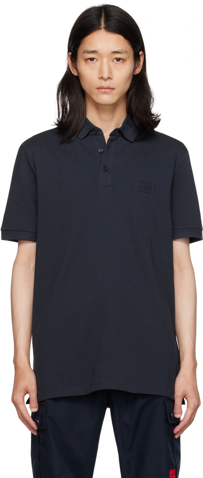 Hugo Boss Navy Patch Polo In 405 - Dark Blue
