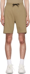 Hugo Brown Patch Shorts In Open Brown