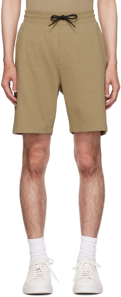 Hugo Brown Patch Shorts In Open Brown