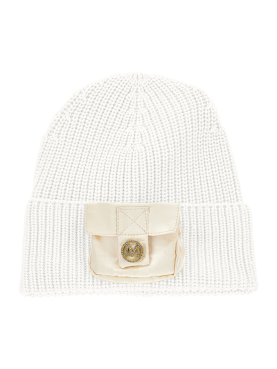 Monnalisa Kids'   Hat With Satin Pocket In Cream