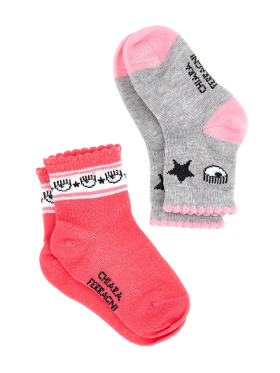 Chiara Ferragni Babies'   Cf Eyestar Warm Cotton Socks Set In Multicolor