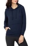 90 Degree By Reflex Terry Brushed Pullover Hoodie In Dark Navy