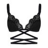 Dolce & Gabbana Crossover-strap Laced Triangle-bra In Black