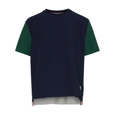 Thom Browne Funmix Short Sleeve T-shirt In Green_navy