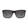 Prada 56mm Gradient Polarized Rectangular Sunglasses In Black_polarized_grey_gradient
