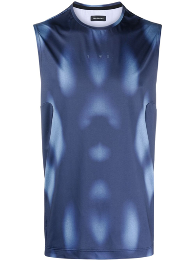 There Was One Gradient-print Vest Top In Blue