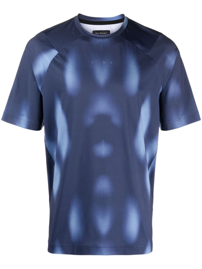 There Was One Gradient-print Short-sleeve T-shirt In Blue
