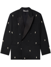 STELLA MCCARTNEY PEARL-EMBROIDERED DOUBLE-BREASTED BLAZER