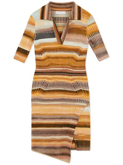 Simkhai Solana Polo Mini Wrap Dress Thorn Space Dye Xs