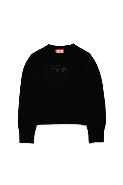 Diesel Kids' Kareesa Embroidered-logo Jumper In Black