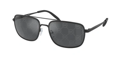 Michael Kors Grey Logo Navigator Mens Sunglasses Mk1133j 1553ai 60 In Black / Grey