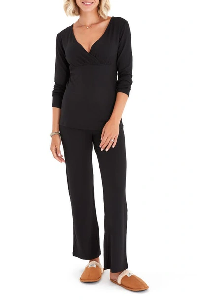 Accouchée Maternity/nursing Pajamas In Black