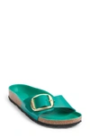 Birkenstock Madrid Big Buckle Slide Sandal In Green