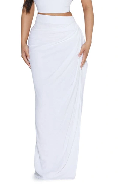 Naked Wardrobe Chic High Waist Maxi Skirt In White