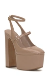 Jessica Simpson Pialley Ankle Strap Platform Pump In Chai Latte