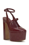 Jessica Simpson Pialley Ankle Strap Platform Pump In Malbec