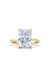 Hautecarat Radiant Cut Lab Created Diamond 18k Gold Ring In 18k Yellow Gold