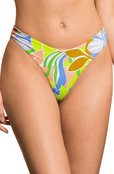 Maaji Journey Reversible Ruched Bikini Bottoms In Multi