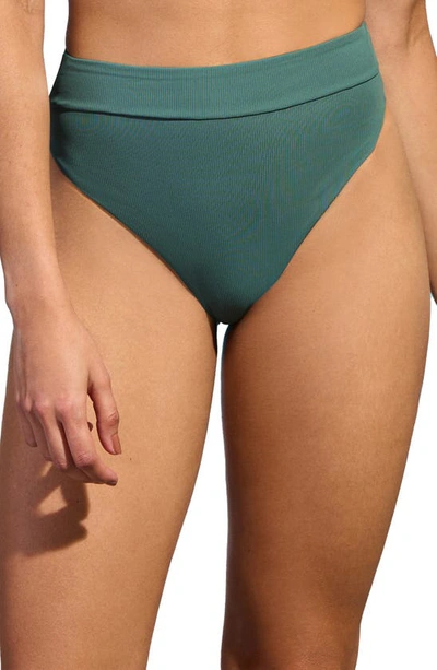 Maaji Mosaico Suzy Q Reversible Bikini Bottoms In Green