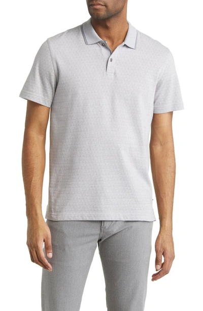 Ted Baker Mathias Jacquard Cotton Polo Shirt In Grey